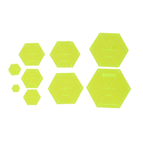 Small Hexagon 9 piece patchwork quilting template set 